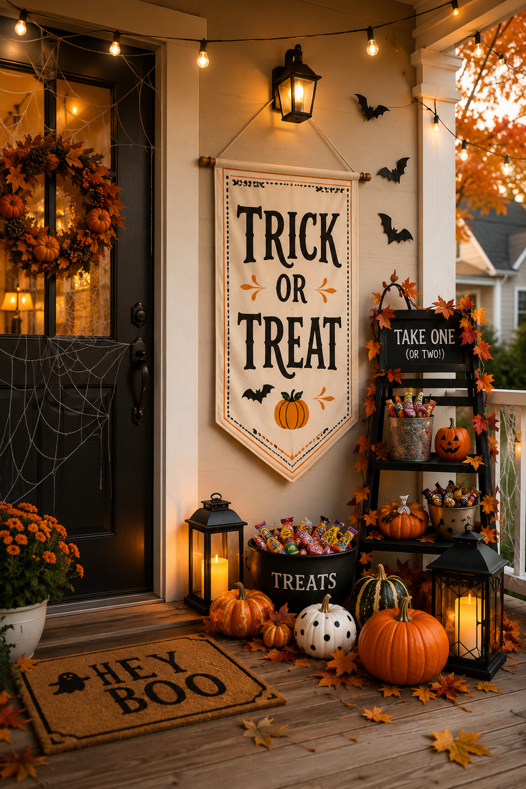Trick or Treat Banner Ideas for Halloween Porch Decor