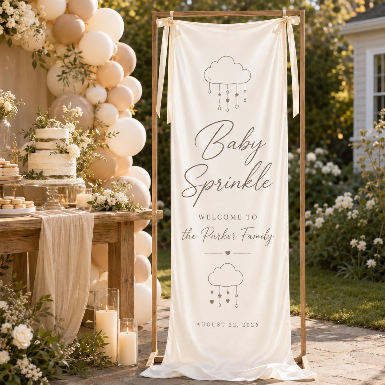 Personalized Baby Sprinkle Welcome Banner – product photo 2