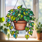 Pothos Plant Suncatcher: Faux Acrylic Window Hanging – product photo 8
