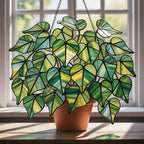 Pothos Plant Suncatcher: Faux Acrylic Window Hanging – product photo 7