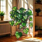 Pothos Plant Suncatcher: Faux Acrylic Window Hanging – product photo 5