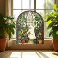 Bookish Ghost Suncatcher: Halloween Acrylic Window Hanging, Plants Lover Gift - product image 1