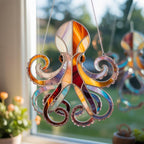 Stained Acrylic Octopus Suncatcher - Nautical Window Decor – product photo 3