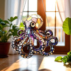 Stained Acrylic Octopus Suncatcher - Nautical Window Decor – product photo 2