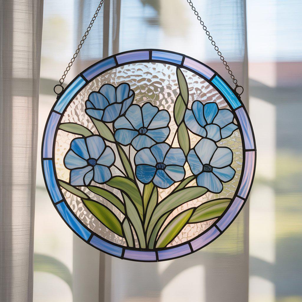 Personalized Forget-Me-Not Suncatcher: Floral Window Decor, Acrylic Glass - product image 3