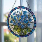 Personalized Forget-Me-Not Suncatcher: Floral Window Decor – main product view
