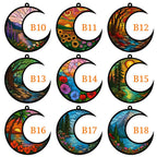 Personalized Dog Memorial Suncatcher: Crescent Moon Stained Glass Style Pet Loss Remembrance – product photo 4