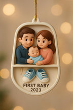 Personalized First Baby Ornament: Custom Ultrasound Cartoon Keepsake – product photo 2