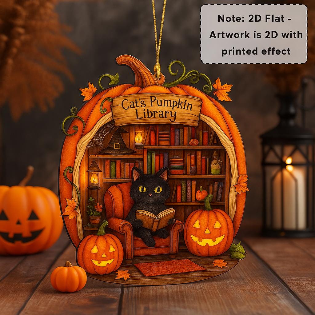 Personalized Ghost Reading Book Ornament, Halloween Acrylic Decor - product image 3