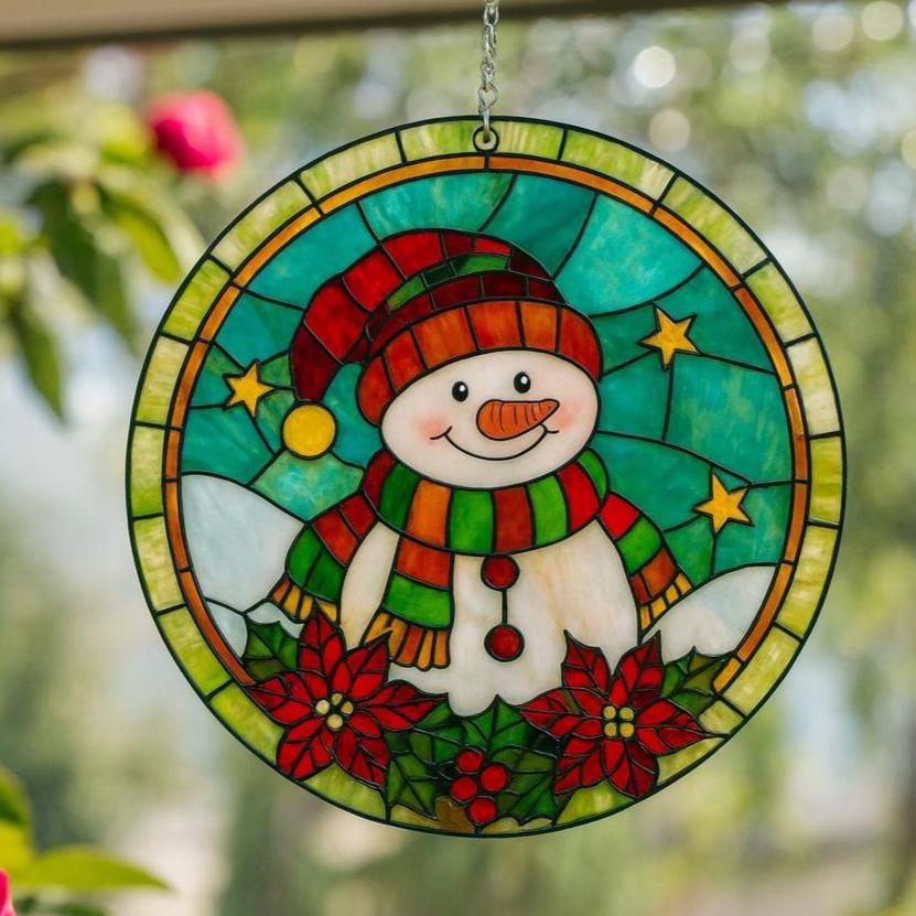 Acrylic Snowman Suncatcher, Holiday Window Decoration - product image 2