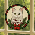 Custom Pet Portrait Suncatcher: Stained Glass Cat Memorial (Acrylic) - product image 1