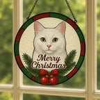 Custom Pet Portrait Suncatcher: Stained Glass Cat Memorial (Acrylic) – main product view