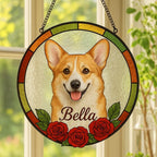 Custom Pet Portrait Suncatcher, Acrylic Stained Glass Memorial – main product view