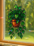 Pothos Suncatcher: Holographic Acrylic Broken Glass Effect – main product view