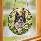 Custom Pet Portrait Suncatcher: Acrylic Stained Glass Dog Memorial – product photo 2