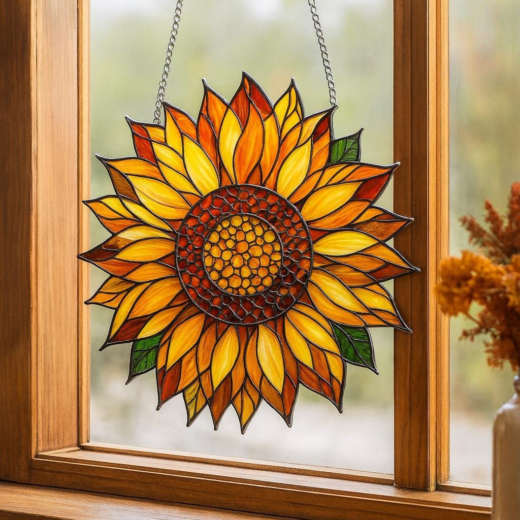 Acrylic Sunflower Suncatcher: Floral Window Hanging - product image 2