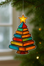 Book Tree Suncatcher Ornament – product photo 2