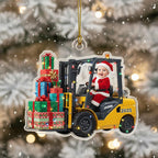 Personalized Baby Photo Forklift Ornament 2025 – Custom Acrylic Construction Christmas Decor – main product view