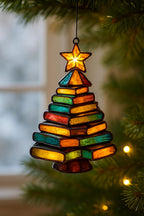 Book Tree Suncatcher Ornament – main product view