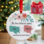 Custom Sisters Ornament, Long Distance Gift – main product view