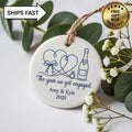 Personalized Engagement Ornament, Ceramic Keepsake, Bride to Be Gift - product image 1