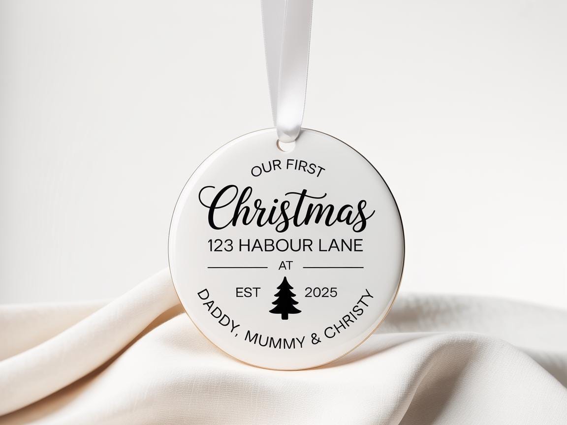 Personalized New Home Christmas Ornament: Custom Ceramic Keepsake - product image 1