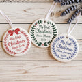 My First Christmas Personalized Ornament: Custom Baby Name Ceramic Ornament Vintage Style - product image 1