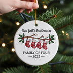 Personalized Family of Four Christmas Ornament – main product view