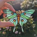 Lunar moth Acrylic suncatcher / Luna moth wings house warming gift / Birthday gift / Butterfly window – product photo 2