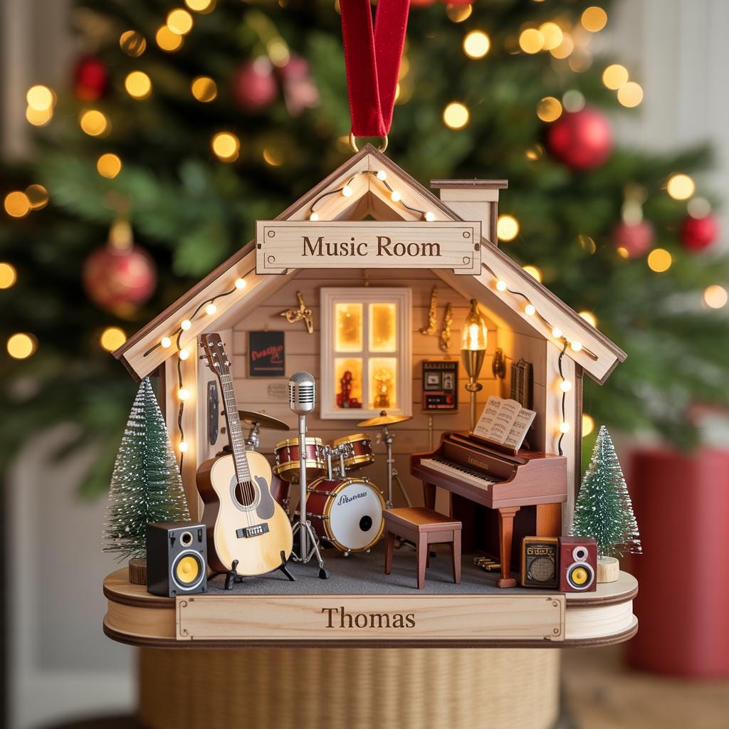 Personalized Music Room Ornament, Musician Gift - product image 1