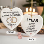 Personalized 1st Anniversary Ceramic Ornament – main product view