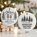 Personalized Adventure Couple Ornament, Hiking Camping Gift - product image 1