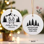 Personalized Adventure Couple Ceramic Ornament – main product view