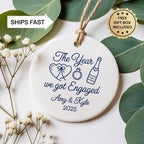 Personalized Engagement Ceramic Ornament – main product view