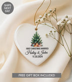 Personalized Ceramic First Christmas Married Ornament – Custom Holiday Keepsake – main product view