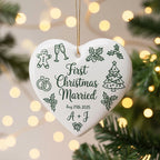 Personalized First Christmas Married Ornament – main product view