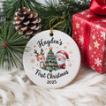 Personalized Baby's First Christmas Ceramic Ornament, Keepsake Bauble - product image 1