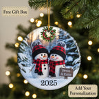 Personalized Snowman Couple Ornament – main product view