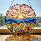 Stained Glass Wildflower Suncatcher, Wildflower Acrylic Window Hanging Decor, Florist Gift – main product view