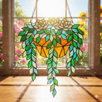 Holographic Succulent Suncatcher: Acrylic Window Decor with Metal Chain – main product view