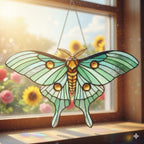 Acrylic Lunar Moth Suncatcher: Stained Glass Window Hanging Art – product photo 2