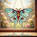 Lunar moth Acrylic suncatcher / Luna moth wings house warming gift / Birthday gift / Butterfly window – main product view