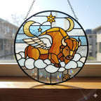 Stained Glass Suncatcher – Flying Bison – Handmade Glass Art – Unique Suncatcher Decor for Anime Lovers – product photo 9