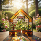 Personalized Greenhouse Faux Stained Glass Acrylic Suncatcher – main product view