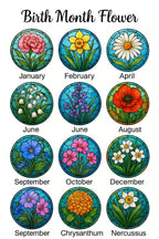Personalized Birth Month Flower Stained Glass Suncatcher, Floral Window Decor – product photo 3