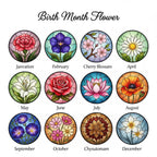 Personalized Birth Month Flower Stained Glass Suncatcher, Custom Window Hanging – product photo 2