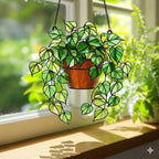 Pothos Plant Suncatcher: Faux Acrylic Window Hanging – product photo 3