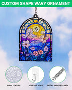 2D Flat Couple Cats Suncatcher – Acrylic Faux Stained Glass Window Hanging – product photo 5