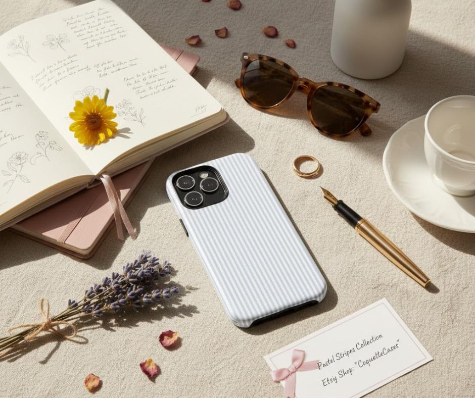Personalized Pastel Striped Phone Case, Minimal Aesthetic Protective Cover for Iphone 17 16 Promax Samsung Google Pixel, Gift for Her