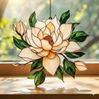 2D Flat Magnolia Flower Suncatcher – main product view